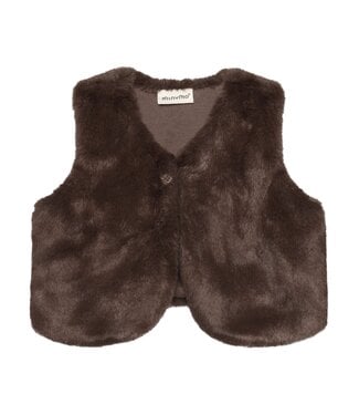 Minymo Faux Fur Vest Brown