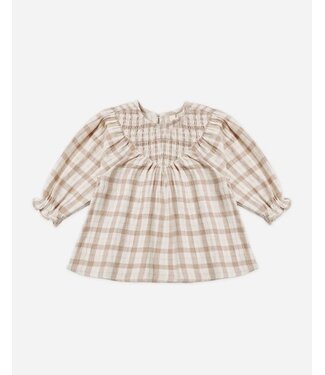 Quincy Mae Quincy Mae V Smocked Dress Rustic Plaid