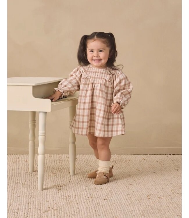 Quincy Mae Quincy Mae V Smocked Dress Rustic Plaid