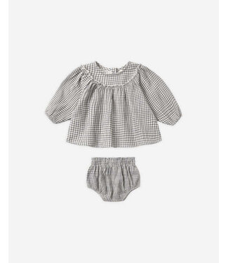 Quincy Mae Quincy Mae Mia Top + Bloomer Set Midnight Gingham