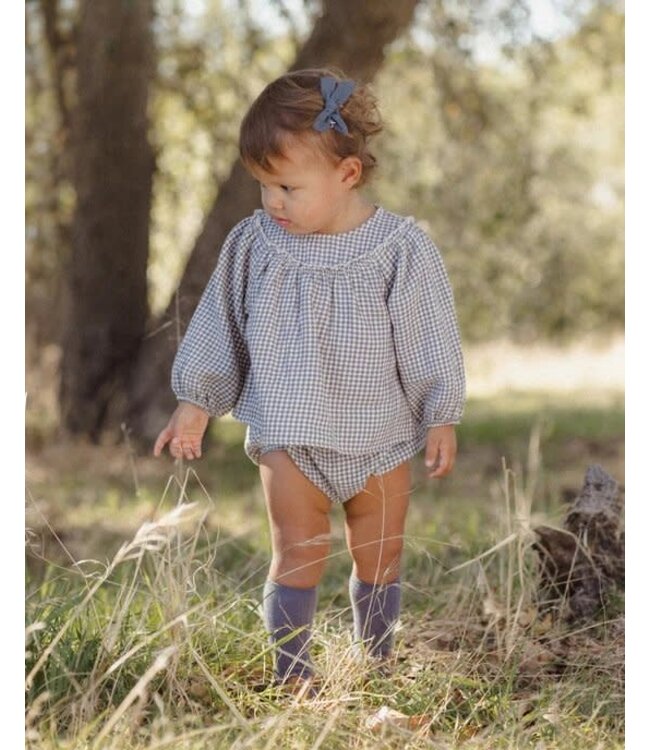 Quincy Mae Quincy Mae Mia Top + Bloomer Set Midnight Gingham