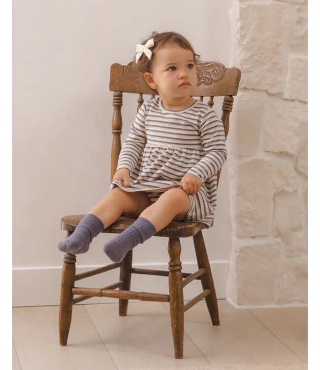 Quincy Mae Quincy Mae Long Sleeve Baby Dress Vintage Stripe