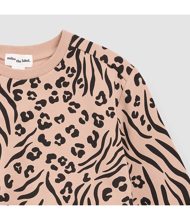 Miles the Label Miles the Label Sweatshirt Spots and Stripes Print on Tan