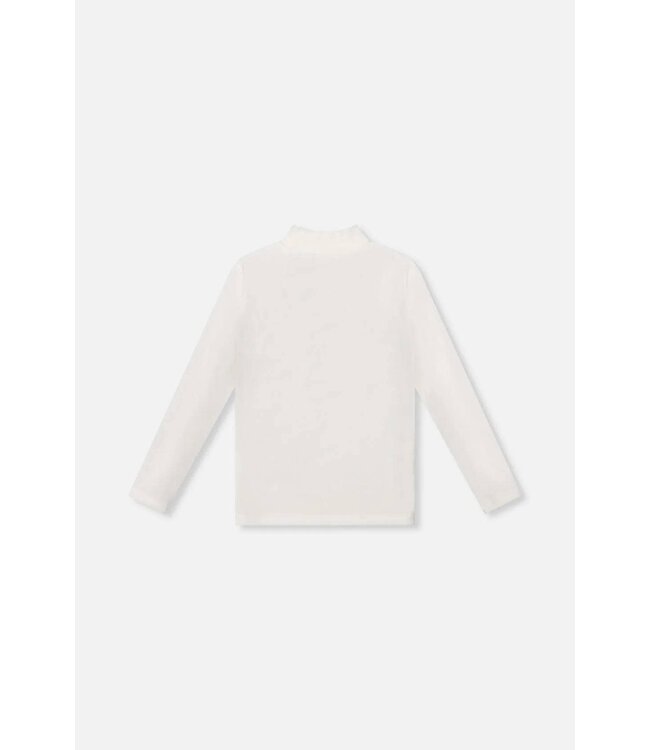 Deux par Deux Deux par Deux Brushed Rib Mock Neck Top Off-White