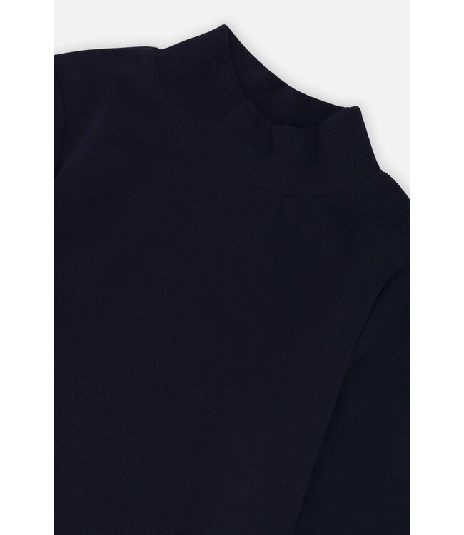 Deux par Deux Deux par Deux Brushed Rib Mock Neck Top Navy
