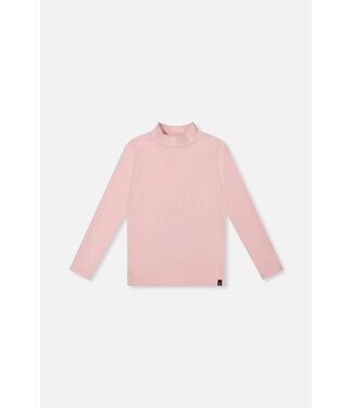 Deux par Deux Brushed Rib Mock Neck Top Pale Dusty Pink