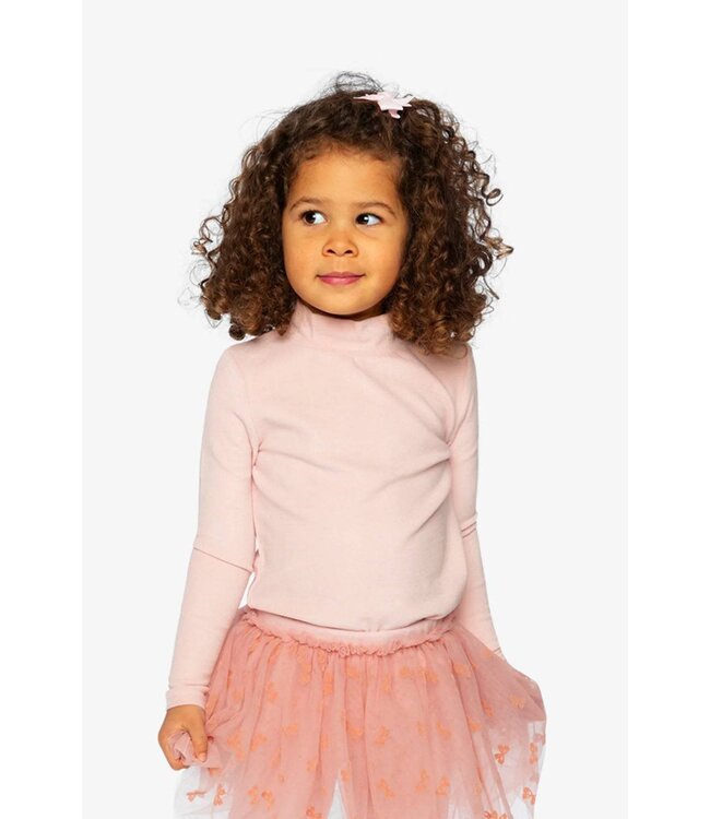Deux par Deux Deux par Deux Brushed Rib Mock Neck Top Pale Dusty Pink