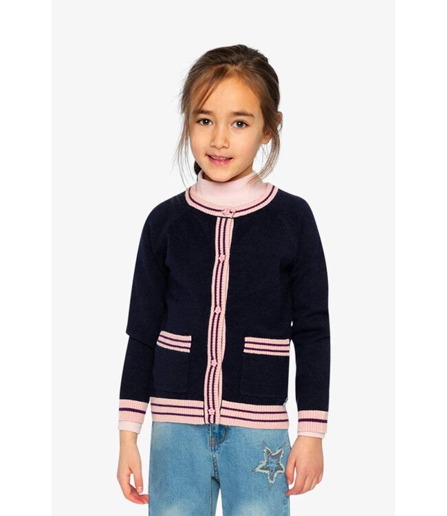 Deux par Deux Deux par Deux Knitted Cardigan Royal Blue/Pink