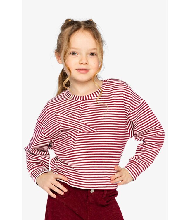 Deux par Deux Deux par Deux Soft Striped Star Jersey Top Red/White Stripes