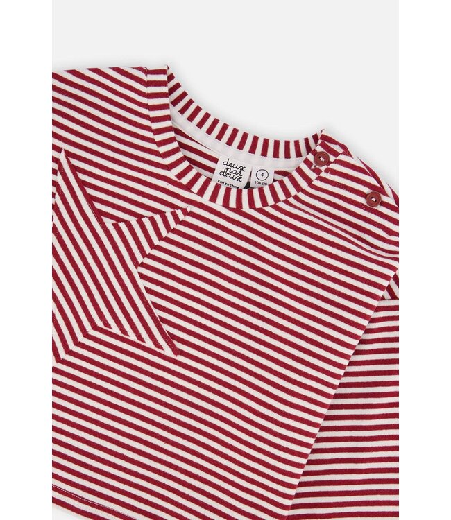 Deux par Deux Deux par Deux Soft Striped Star Jersey Top Red/White Stripes