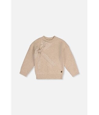 Deux par Deux Sweater With Bow Beige