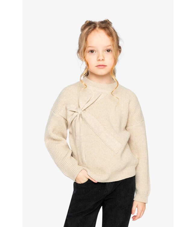 Deux par Deux Deux par Deux Sweater With Bow Beige