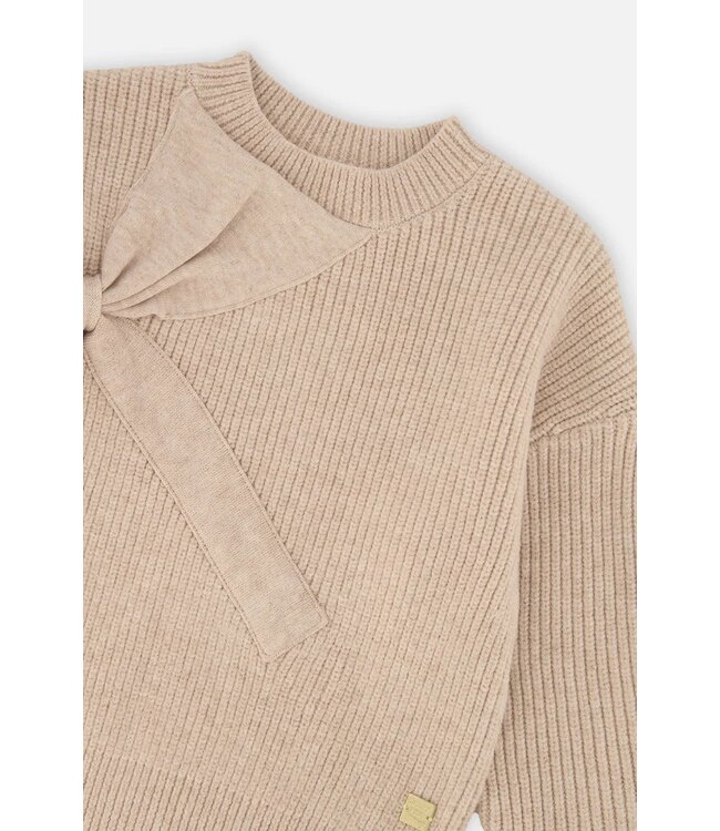 Deux par Deux Deux par Deux Sweater With Bow Beige