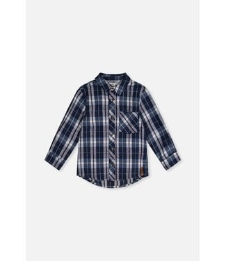 Deux par Deux Plaid Flannel Shirt Blue/White
