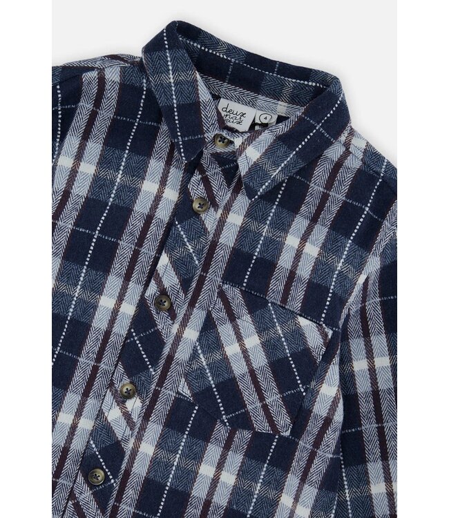 Deux par Deux Deux par Deux Plaid Flannel Shirt Blue/White
