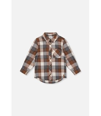 Deux par Deux Deux par Deux Plaid Flannel Shirt Grey/Beige
