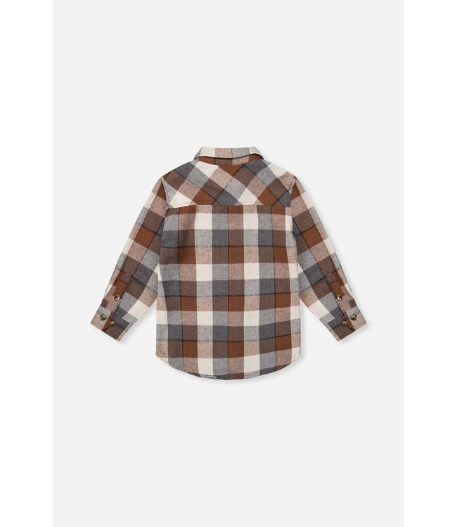Deux par Deux Deux par Deux Plaid Flannel Shirt Grey/Beige