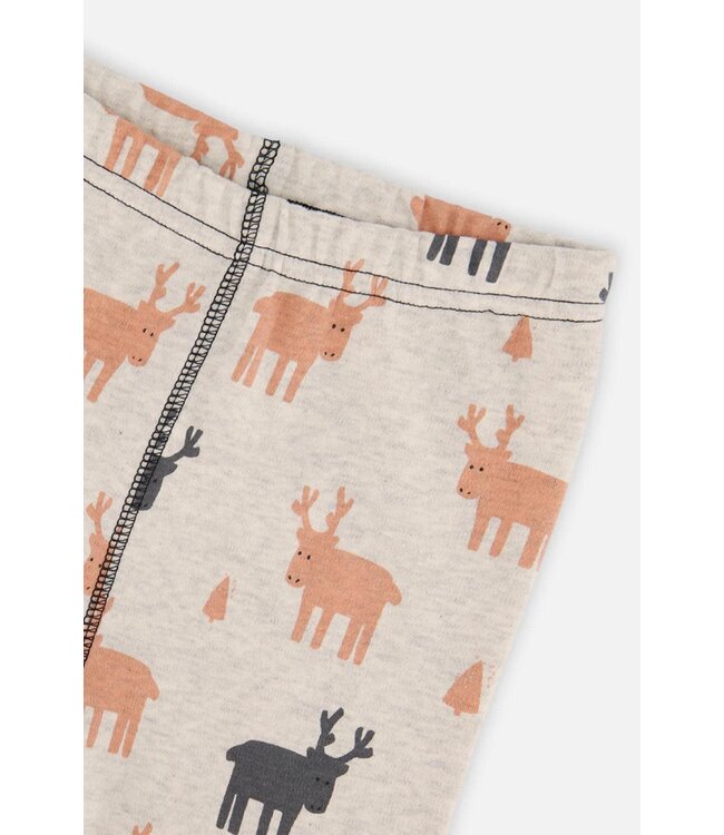 Deux par Deux Deux par Deux Organic PJ Set Elk Print Beige
