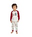 Deux par Deux Deux par Deux Organic PJ Set Christmas Print Beige