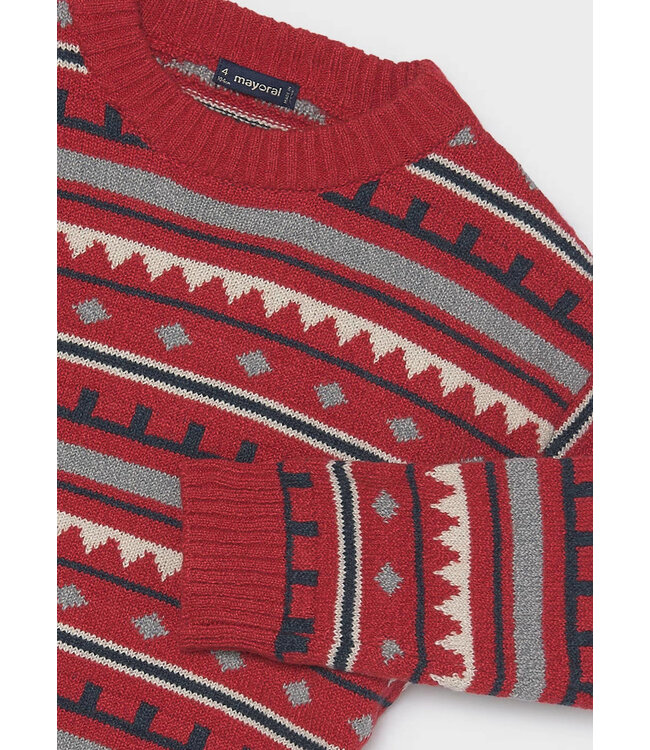 Mayoral Mayoral Knit Sweater Red Geo