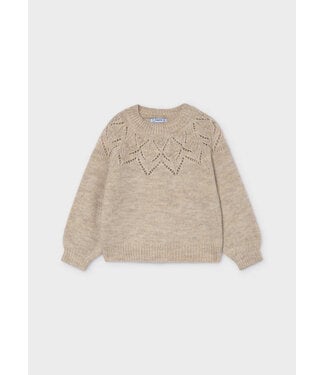 Mayoral Mayoral Open Knit Sweater Natural Ecru