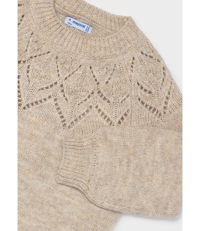Mayoral Mayoral Open Knit Sweater Natural Ecru