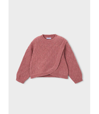 Mayoral Mayoral Open Work Sweater Dark Rose