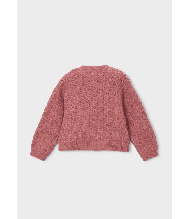 Mayoral Mayoral Open Work Sweater Dark Rose