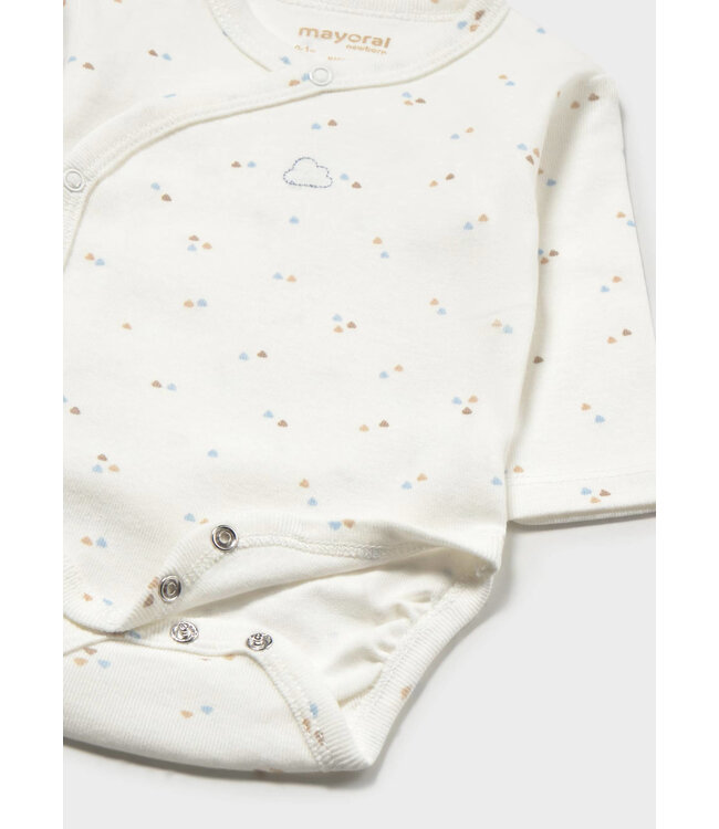 Mayoral Mayoral Side Snap Long Sleeve Onesie Blue Cloud