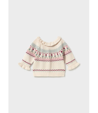 Mayoral Mayoral Knit Sweater Tulips on Ivory