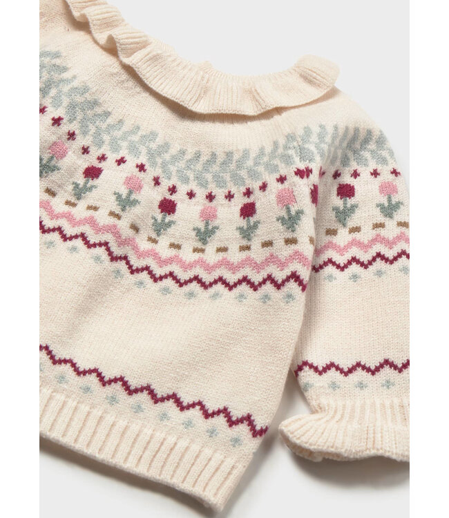 Mayoral Mayoral Knit Sweater Tulips on Ivory