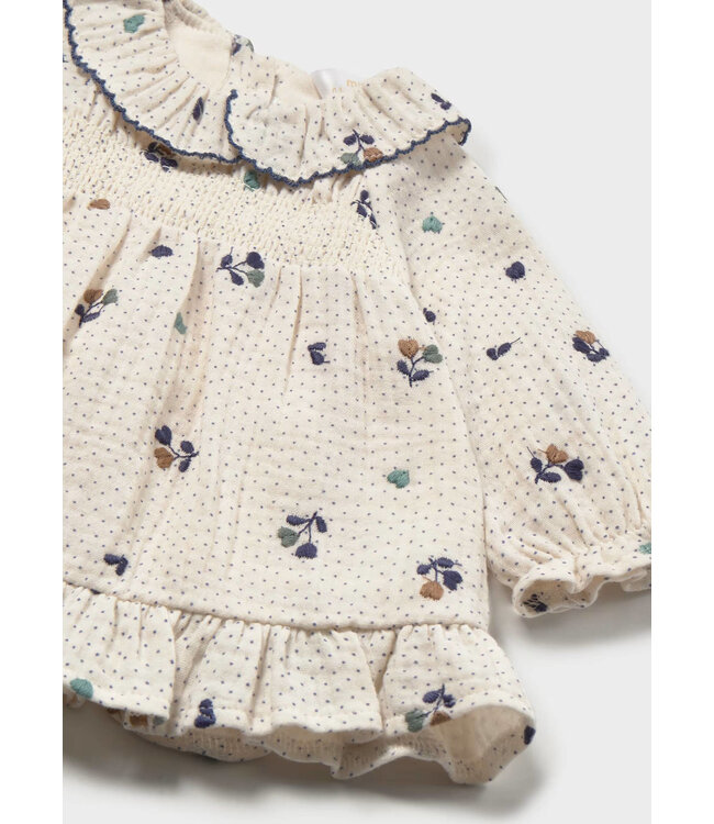 Mayoral Mayoral Collared Embroidered Heart Dress