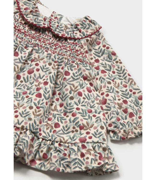 Mayoral Mayoral Collared Dress Winter Floral Print