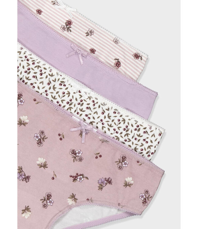 Mayoral Mayoral Panty 4 Pack Mauve Floral