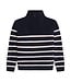Enfant Enfant Mock Neck Zip Sweater Navy Striped