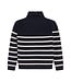 Enfant Enfant Mock Neck Zip Sweater Navy Striped