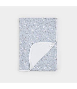 Petit Lem Petit Lem LunaKnit Jersey Blanket Frost Flower Light Blue