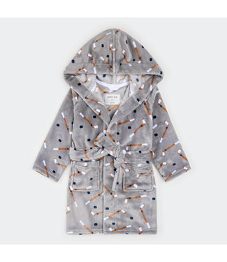 Petit Lem Petit Lem Plush Robe Slapstick Print Grey