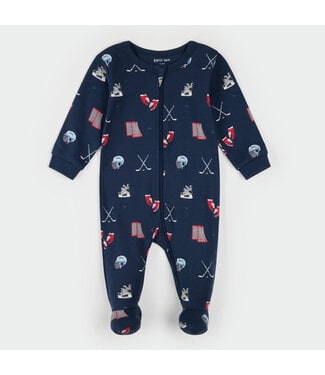 Petit Lem Petit Lem Sleeper Goal Getters Print Navy Blue