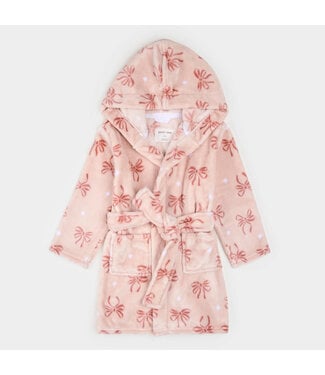 Petit Lem Petit Lem Plush Robe Ribbon Print Pink