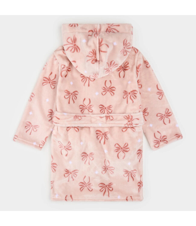 Petit Lem Petit Lem Plush Robe Ribbon Print Pink