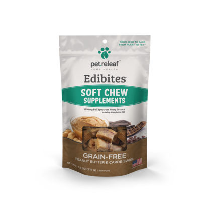 Pet Releaf Pet Releaf CBD Soft Chews Peanut Butter & Carrob 7.5 oz.