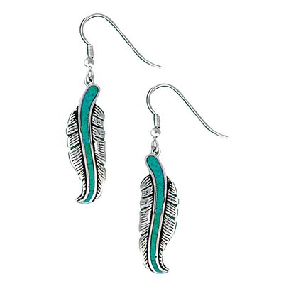Montana Silversmiths Montana Silversmith Earrings Turq. Opal Feather