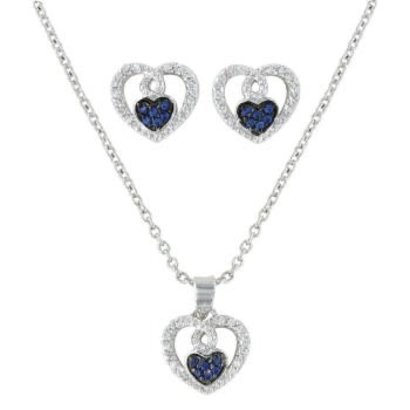Montana Silversmiths Montana Silversmith Curlicued Cerulean Heart Jewelry Set