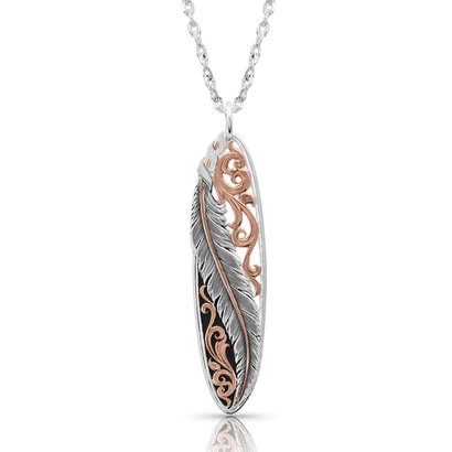 Montana Silversmiths Montana Silversmiths Wind Dancer Pierced Feather Oval Necklace