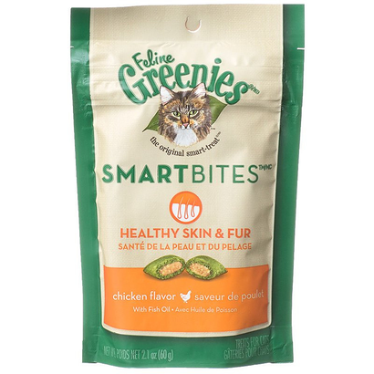 Feline Greenies SmartBites Healthy Skin & Fur 2.1 oz.