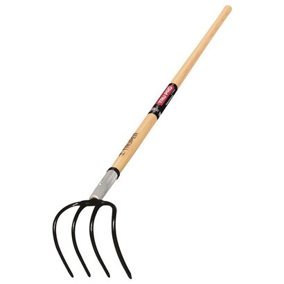 TRUPER - 4 TINE FORGED POTATO REFUSE FORK, 6 INCH HEAD, 54 INCH ASH HDLE.