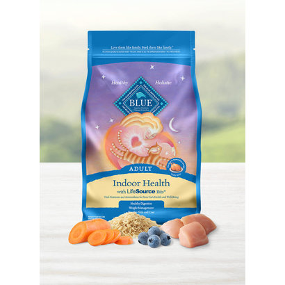 Blue Buffalo Company, Ltd Blue Indoor Health Adult Cat Chicken and Brown Rice 15 lbs
