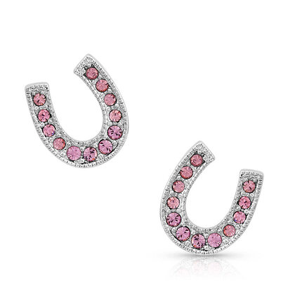 Montana Silversmiths Montana Silversmiths Pink Ice Stuck on Luck Earrings