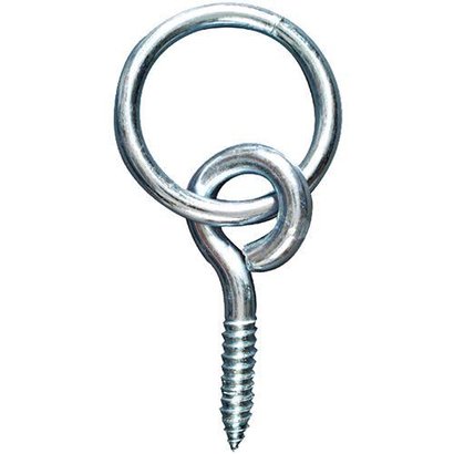 National Mfg. Co. N220-657 Hitching Ring With Screw Eye 3/8 By 3-1/2 Inch Zinc Plated Steel